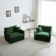 thumbnail image 1 of Llinc Store 2-Piece Comfy Deep Single Seat Sofa Upholstered Reading Armchair Living Room Futon Accent Chair Chenille Fabric with 1 Toss Pillow, Green, 1 of 9