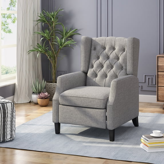 Llinc Store 20. 50" Deep x 22" Wide Modern Tufted Fabric Push Back Recliner Traditional Home Theater Single Sofa, Gray