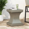 thumbnail image 1 of Llinc Store 21.5" Height Square Side Table Antique Columns Design End Table, Magnesium Oxide Material, Light Gray, 1 of 9