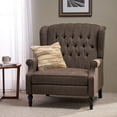 thumbnail image 1 of Llinc Store 29.25 " Wide Seat Recliner Wingback Lying Chair for Living Room, Large Push Back Chair with Footrest, Brown, 1 of 9