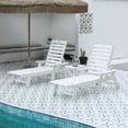 thumbnail image 1 of Llinc Store 3-Piece Lounge Chair with Side Table, Oversized Chaise Adirondack Chair Set, All Weather Patio Chair with 5 Positions, Wheels & Cup Holder (Include 2 Lounge chairs and 1 Table), 1 of 10