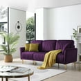 thumbnail image 1 of Llinc Store 3-Seater Sectional Couches For Living Room With Channel Tufted On Back, Seat Cushions And 2 Throw Pillows, Modular Sectional Sofa, Purple, 1 of 9