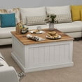 thumbnail image 1 of Llinc Store 31.5" Farmhouse Coffee Table, Square Wood Center Table with Hinged Lift Top, Rustic Cocktail Table with Large Hidden Storage Compartmen for Living Room-White, 1 of 8