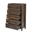 thumbnail image 1 of Llinc Store 48.3" Tall 5 Drawer Dresser, Brown Finish Modern Storage Cabinet for Bedroom, Dresser Chest of Drawers Organizer for Living Room, 1 of 5