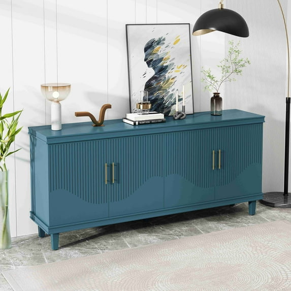 Llinc Store 70.07'' L Oversize 4-Door Cabinet, Buffet Sideboard Cabinet, Modern Freestanding Storage Cabin For Living Room, Hallway, Bedroom, Blue