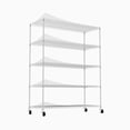 thumbnail image 1 of Llinc Store 71.6" Tall 5-Tier Adjustable Shelving And Racking, 300 Lbs Carrying Capacity Shelf Organizer with Wheels And Shelf Liners Garage Organization Shelving Unit, White, 1 of 9