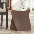 thumbnail image 1 of Llinc Store Abstract Twisted Design Concrete Texture Side Table, Minimalist Brown End Table for Porch, Patio, 1 of 10