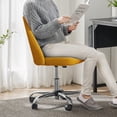 thumbnail image 1 of Llinc Store Armless Home Office Desk Chair with Wheels Adjustable Swivel Task Computer Vanity Chair for Small Spaces, Yellow, 1 of 6
