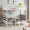 thumbnail image 1 of Llinc Store Convertible Twin Over Twin Bunk Beds or Upper Bed and Down Desk with Cushion Sets, 79"L x 40.9"W x 79"H, 1 of 10