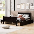 thumbnail image 1 of Llinc Store Full Size Wood Platform Bed with 4 Drawers and Streamlined Headboard & Footboard, Espresso, 1 of 10
