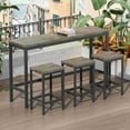 thumbnail image 1 of Llinc Store Kitchen Dining Table and Stools Set for 3, Window Side Pub Table, Faux Wood Waterproof 60.24" Long Dining Kitchen Table Set with 3 Stools, Brown Gray, 1 of 1