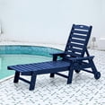 thumbnail image 1 of Llinc Store Lounge Chairs for Outside with Wood Texture, Oversized Pool Chairs with 5 Adjustable Positions, HDPE, Patio Lounge Chair with Wheels & Cup Holder for Pool, Deck, Poolside, Navy Blue, 1 of 10
