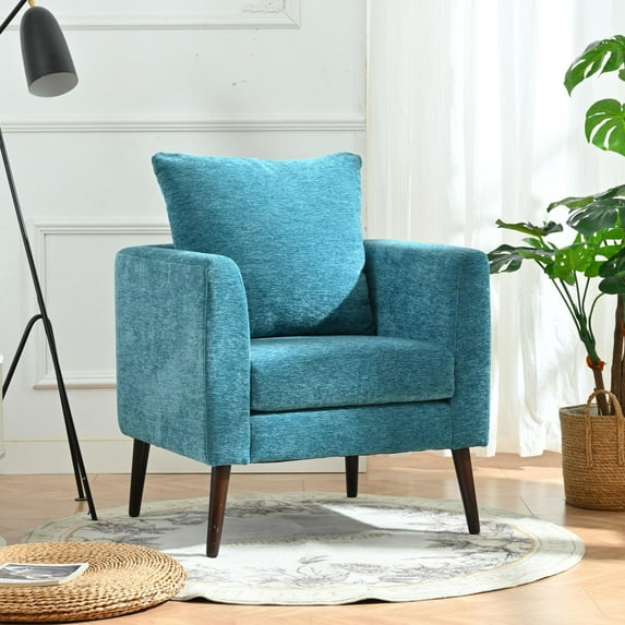 Llinc Store Modern Accent Chair, Upholstered Reading Chair, Mid Century Fabric Lounge Chair with Wood Legs for Living Room, Bedroom, Reception Room