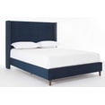 thumbnail image 1 of Llinc Store Queen Size Bed Upholstered 54" High Headboard Solid Wood Bed Legs, No Box Spring Needed Easy Assembly, Blue Velvet, 1 of 6