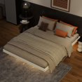 thumbnail image 1 of Llinc Store Queen Size Floating Bed Frame, Metal Platform Bed with Hidden Led Lights Underneath, Platform Bed with Atmosphere Lights (White), 1 of 7