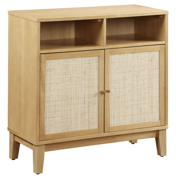 Llinc Store Storage Cabinet with Natural Rattan Decorated Buffet Cabinet, Rattan Cabinet with Adjustable Shelf, Sideboard for Living Room,Kitchen,Hallway,2 doors, storage, Natural