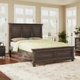 thumbnail image 1 of Llinc Store Traditional Pinewood Vintage King Bed Town And Country Style Platform Bed Frame with Headboard, Brown, 1 of 6