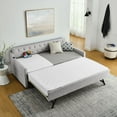 thumbnail image 1 of Llinc Store Twin Size Upholstery DayBed with Charging Port, with Twin Size Erectable Trundle Design, Linen Beige, 1 of 9