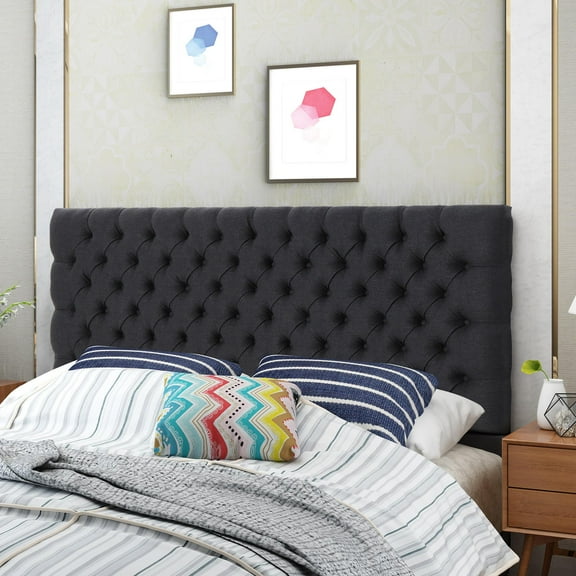 Llinc Store Upholstered Marshmallow Bed Headboard with Button Stud, Height Adjustable Headboard for Queen and Full-Size Bed Frames
