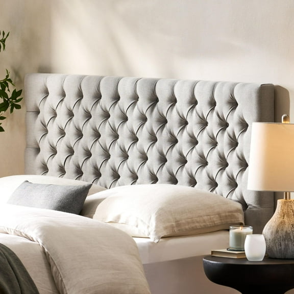 Llinc Store Upholstered Marshmallow Bed Headboard with Button Stud, Height Adjustable Headboard for Queen and Full-Size Bed Frames