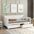 Llinc Store Wooden Twin Size Daybed with Two Trundle Drawers, Sofa Bed