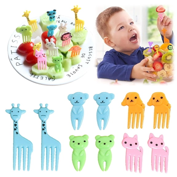 Lloopyting 10 Pieces Of Animal Fruit Forks Popular Pick！ Ice Cream Scoop Animal Food Picks For Kids Fun Kids Food Picks Cute Fruit Toothpicks For Kids Lunch Accessories Cake Little Forks Dessert Forks