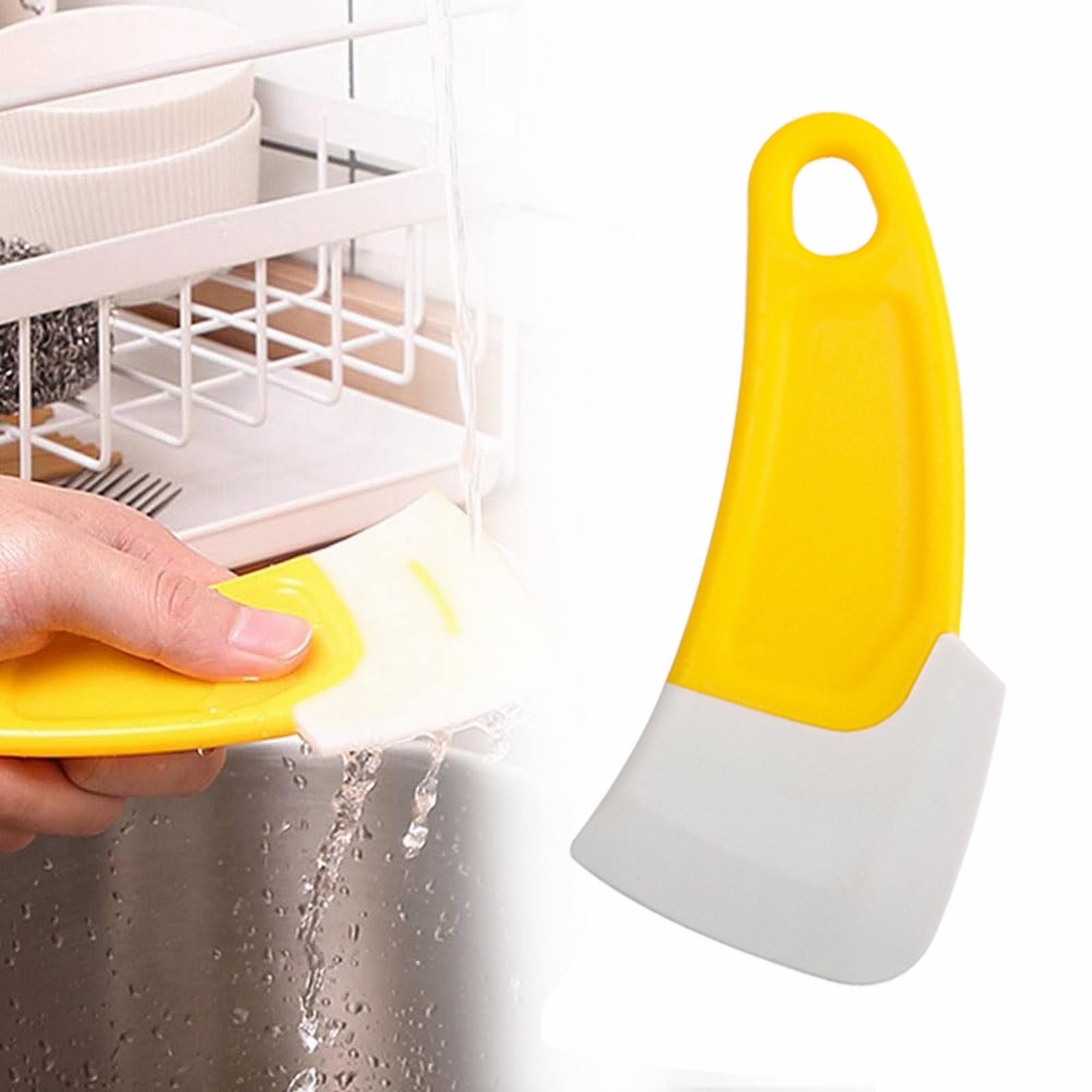 Lloopyting 1Pcs Soft Scraper Pot Bottom Cleaning Scraper Clearance！ 1Pcs Soft Scraper Pot Bottom Cleaning Scraper Yellow Shower Squeegee For Glass Doors,Kitchen Decor,Kitchen Essentials,Kitchen Decor