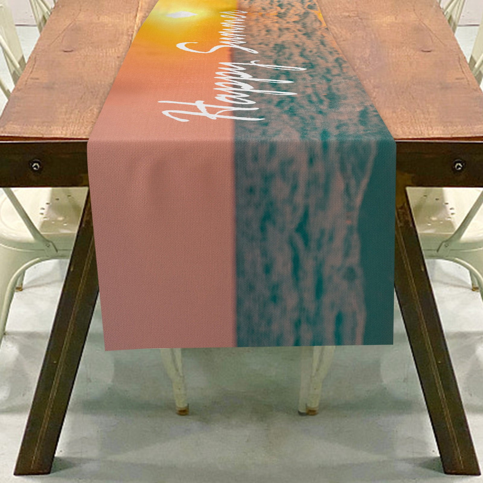 Lloopyting Beachy turquoise coffee table runner Beach themed table