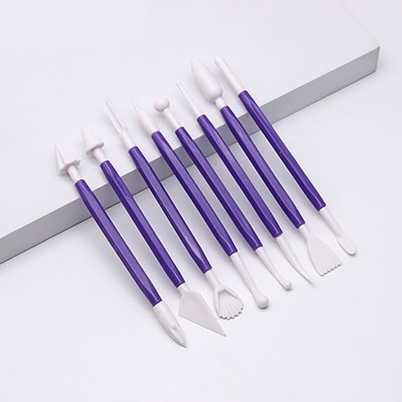 Lloopyting Cake Decorating Kit Cookie Decorating Supplies Soft Pottery Plastic Cake Baking Embossing Set Tool Baking Printing Tool Purple