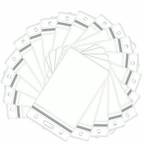 Lloopyting Plastic ID Badge Holder - Clear Soft Vinyl Card Sleeves with Lanyard Compatible, Waterproof Resealable Zip, 5/10/20 Pcs (3" W x 4.33" L)
