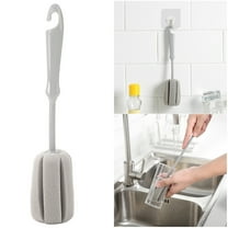Lloopyting Cleaning Supplies Mop Sponge Clean Brush With Plastic Handle For Coffee Gles Pot Milk Cup Mugs Bottle Baby Bottles Kitchen Clean Dish Washing Feeding Bottle Gray