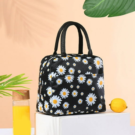 Lloopyting Clearance Lunch Box For Women Lunch Bag Insulated Lunch Box Women'S Lunch Tote With Front Pocket Reusable Insulated Bag Women'S Lunch Box Men'S Work Picnic Bento Box Adult Black Bins