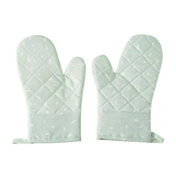 Lloopyting Clearance Oven Mitts Pot Holders Kitchen Cooking Microwave Oven Gloves Mitts Pot Pad Heat Proof Protected Kitchen Gadgets Green