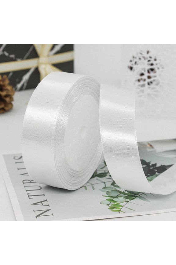 Clearance Solid Satin Ribbon 25 Yards Roll For Wedding Sewing Projects Gift Wrapping Invitation Embellishments And Crafting Projects Etc White Cloth 1 * Ribbon Clearance Sale