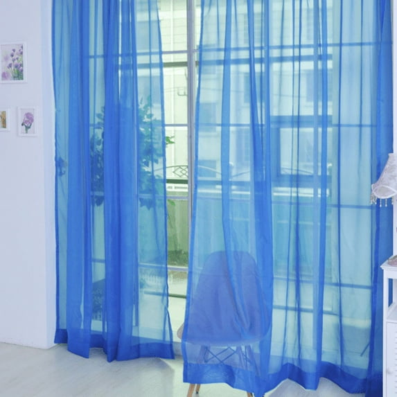Lloopyting Curtains Shower Curtain Pcs Color Window Tulle Curtain Door Drape Scarf Sheer Db Pure 2 Panel Home Decor Room Decor Blue