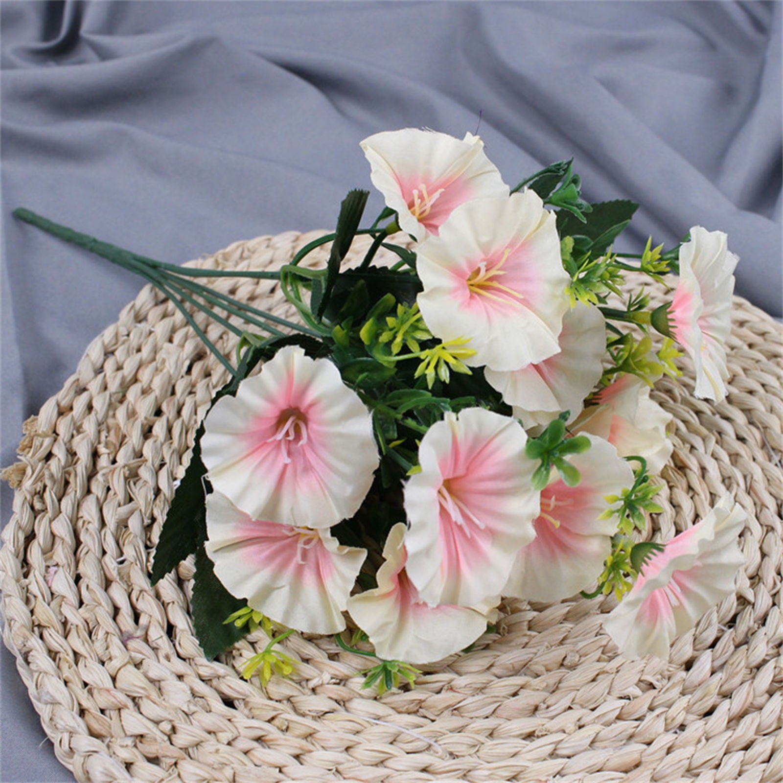 Lloopyting Fake Flowers Fake Plants 6 Artificial Flower Bouquets Of Morning Glory And Soft