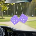 thumbnail image 1 of Lloopyting Fuzzy Dice for Car Rear View Mirror, Car Decorations, Pair Of Plush Dice Retro Hanging Ornaments Car Interior Rearview Mirror Decor Accessories,Rear View Mirror Hanging Accessories,Purple, 1 of 9