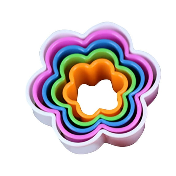 Lloopyting Home Cookie Cutters Cake Decorating Kit 5Pc Love, Flower, Square,Three Patterns Biscuits Mold Turnover Multi-Color