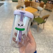 Lloopyting Hydrojug Water Bottle Summer Water Bottle 500Ml Cute Kids Adult Water Bottle Unique Shape Water Cup Cute Shape Plastic Cup Portable with Plastic Kettle with Straw Kitchen Gadgets 16*7*7cm