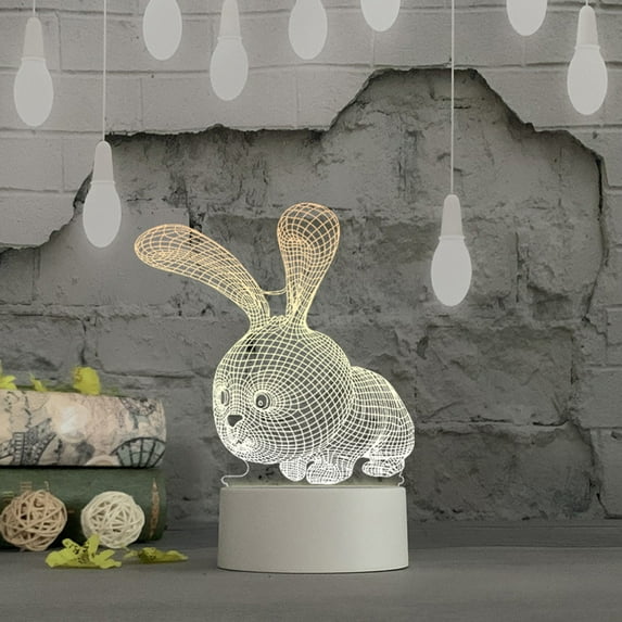 Lloopyting Lamp for Bedroom Desk Lamp 3D Usb Acrylic Night Light Led Table Desk Bedroom Decor Gift Warm White Lamp Room Decor Home Decor 25*16*5cm