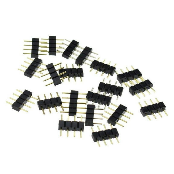 Lloopyting Led light connectors Led connectors Led light strip connector for Pin Connecter 4 Male Led Lighting PCS SMD RGB 20 3528 Strip 5050 Connector LED light