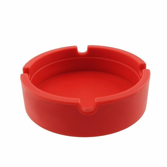 Lloopyting Litter Mat Small Trash Can Silicone Round Ashtray Eco-Friendly Colorfull Silicone Rubber Cleaning Supplies Red 10*10*2.5cm