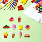 Lloopyting Magic Eraser Dry Erase Eraser A Group Of 10 Cake Eraser Vegetable Fruit Modeling Eraser 3D Embly Eraser School Supplies Office Supplies 10*7*2cm