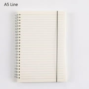 Lloopyting Notebook Sticky Notes Transparent Frosted Cover Coil Blank Line Lattice Journal Diary Notebook Office Supplies School Supplies 15*22*1.5cm