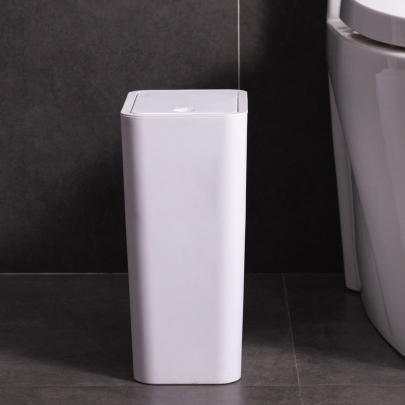 Lloopyting Prime Small Trash Can With Lid Bathroom Garbage Can With Up Lid 13In Plastic Trash ...