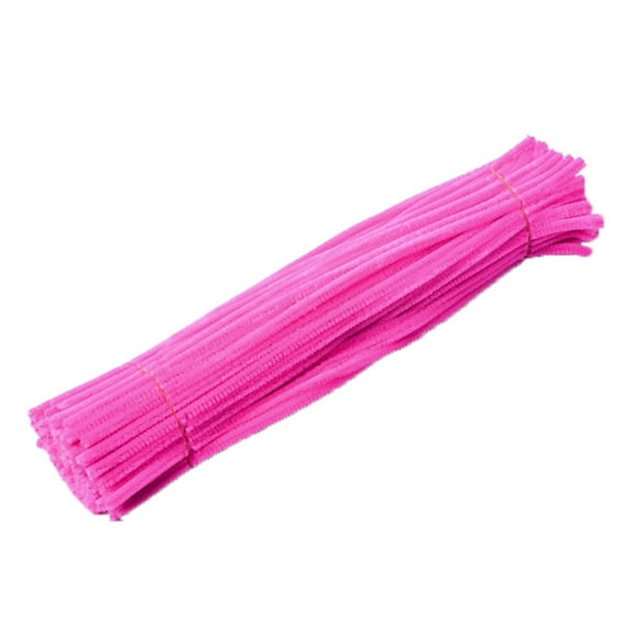 100Pcs Pipe Cleaners,Chenille Stems,Pipe Cleaners For Crafts,Pipe Cleaner Crafts,Art And Craft Supplies,Pipe Cleaners Bulk,Chenille Stems For Diy Art Creative Crafts Decorations(Pink)