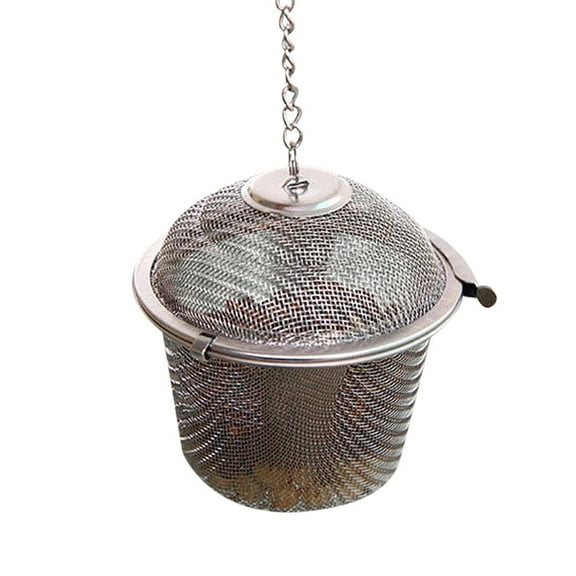 Lloopyting Teaball Set Coffee Tea Set Tea Infuser Stainless Steel Ball Tea Spice Strainer Infuser Mesh Filter Leaf With Lid Chain Silver 10*10*6Cm