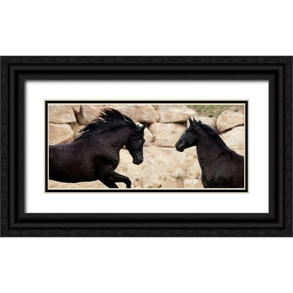 Llovet, Jorge 24x13 Black Ornate Wood Framed with Double Matting Museum Art Print Titled - Challenging each Other