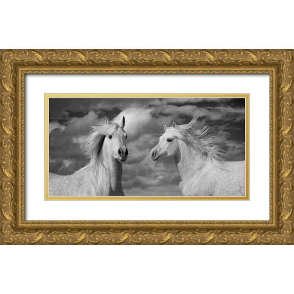 Llovet, Jorge 32x18 Gold Ornate Wood Framed with Double Matting Museum Art Print Titled - A breezy Day