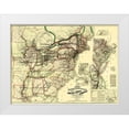thumbnail image 1 of Lloyd 32x25 White Modern Wood Framed Museum Art Print Titled - Railroads, Telegraph, Express in US, Canada 1867, 1 of 4